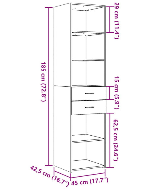 Загрузите изображение в средство просмотра галереи, Dulap înalt, stejar sonoma, 45x42,5x185 cm, lemn compozit
