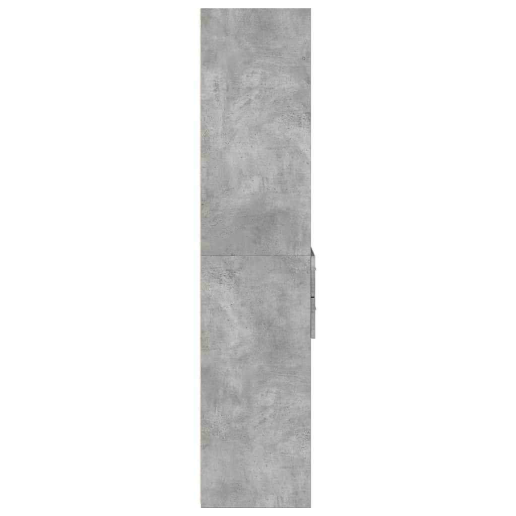 Dulap înalt, gri beton, 50x42,5x185 cm, lemn prelucrat