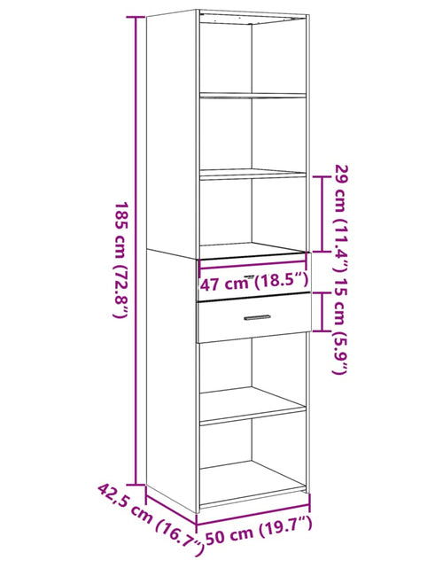 Încărcați imaginea în vizualizatorul Galerie, Dulap înalt, gri beton, 50x42,5x185 cm, lemn prelucrat
