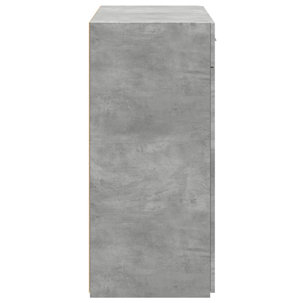 Dulap, gri beton, 80x42,5x93 cm, lemn prelucrat