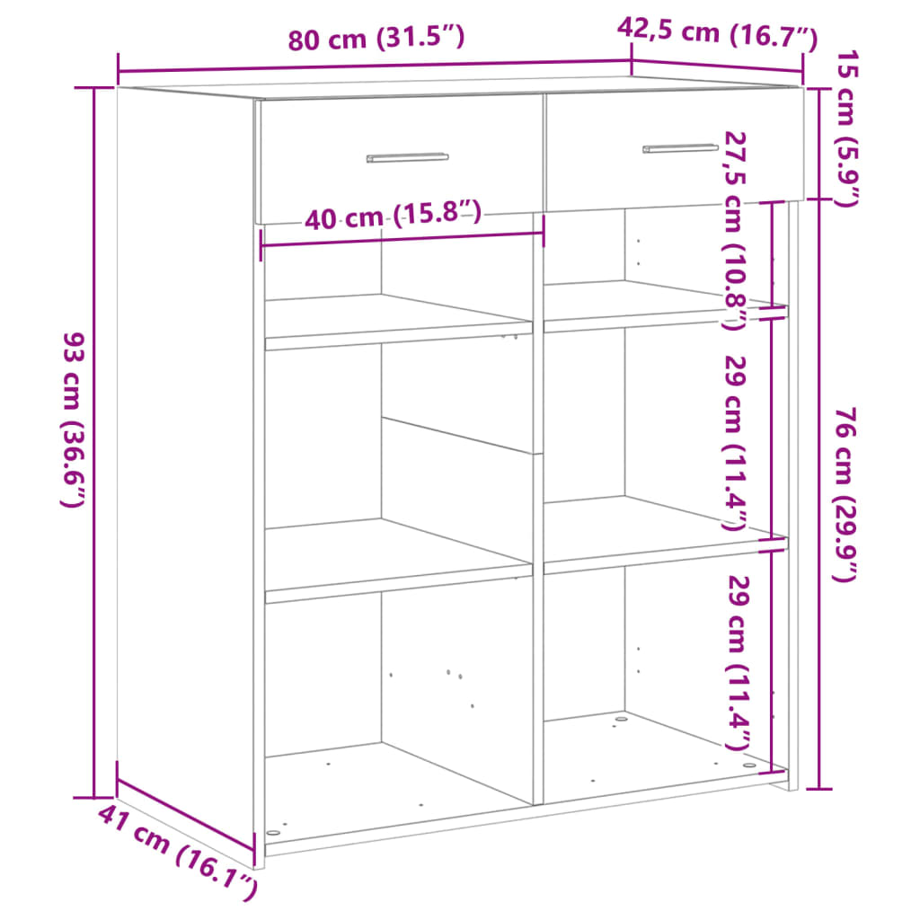 Dulap, alb, 80x42,5x93 cm, lemn prelucrat