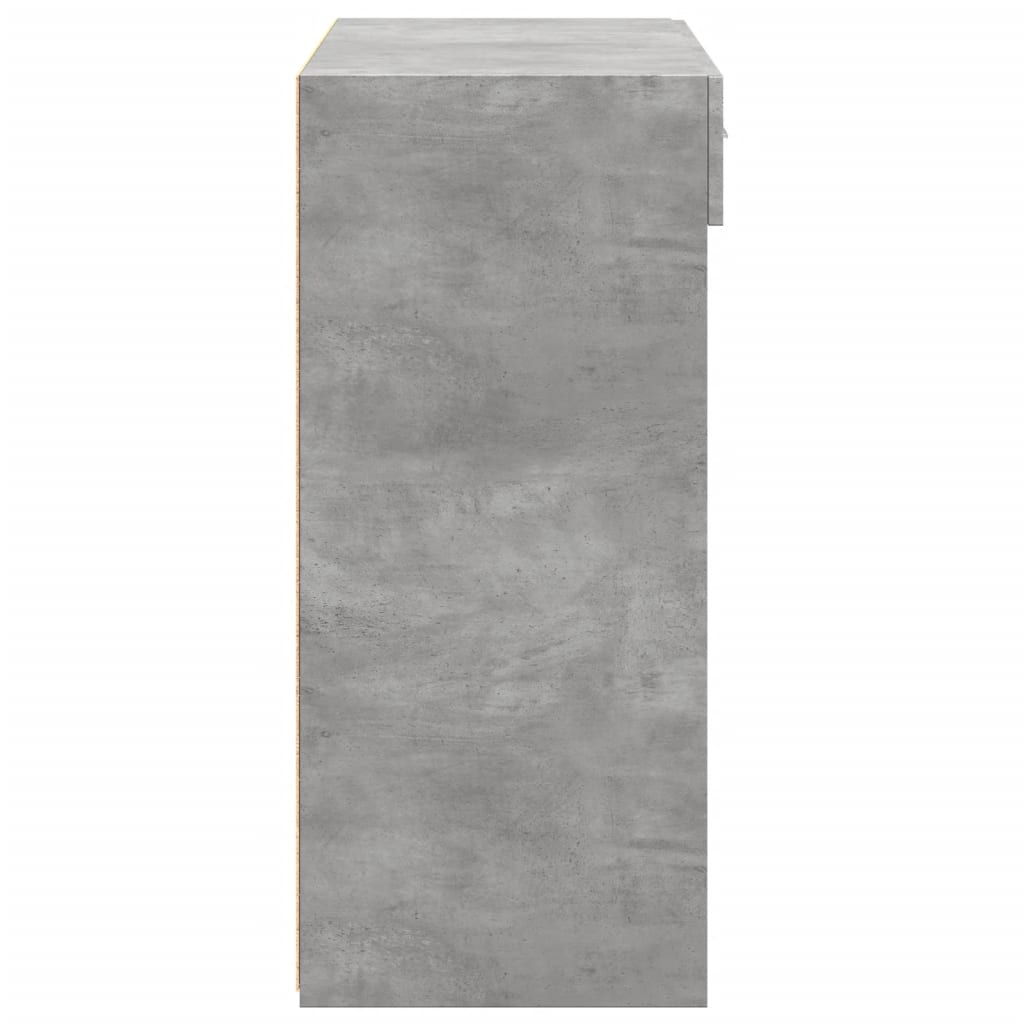 Dulap, gri beton, 80x42,5x93 cm, lemn prelucrat