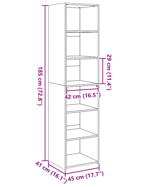 Загрузите изображение в средство просмотра галереи, Dulap înalt, stejar maro, 45x41x185 cm, lemn prelucrat
