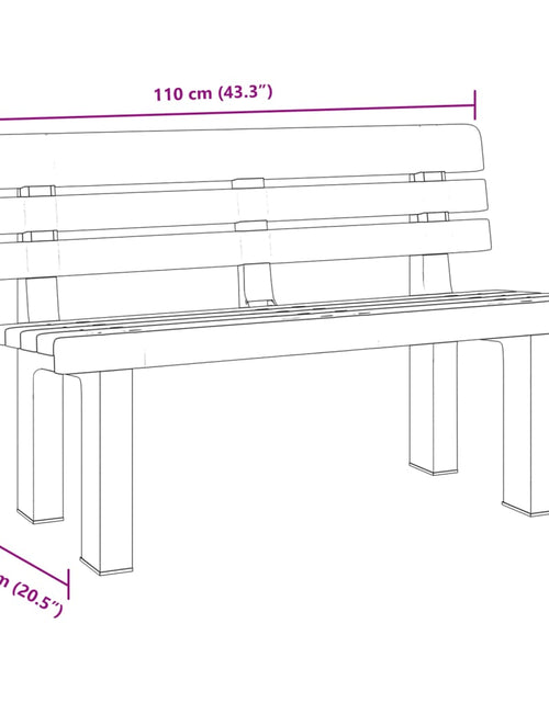 Încărcați imaginea în vizualizatorul Galerie, Bancă de grădină, alb, 110x52x71 cm, polipropilenă
