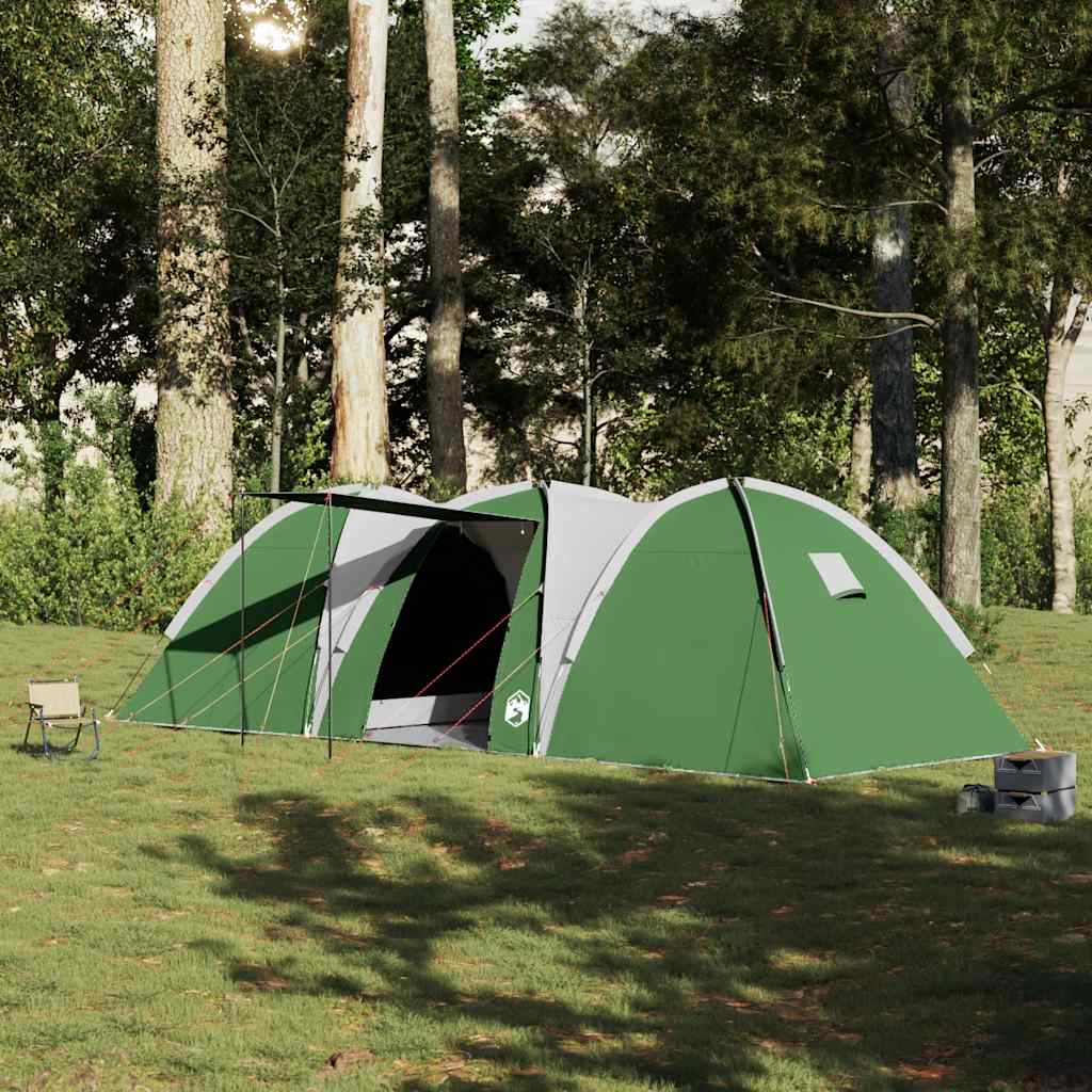 Cort de camping cupolă pentru 8 persoane, verde, impermeabil