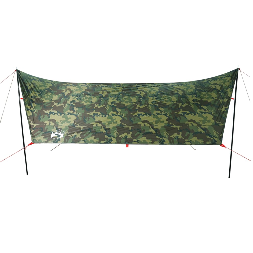 Prelată de camping, camuflaj, 438x376x212 cm, impermeabilă