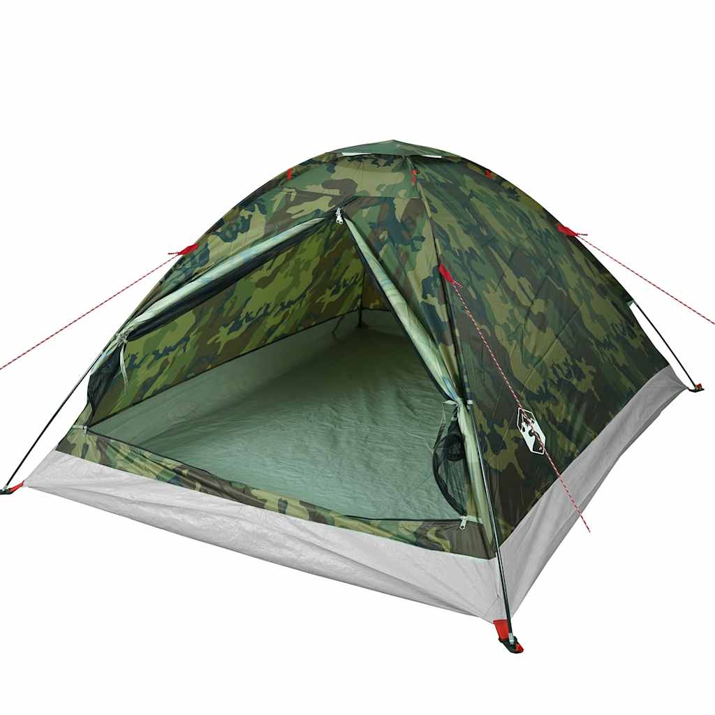 Cort de camping cupolă pentru 4 persoane, camuflaj, impermeabil