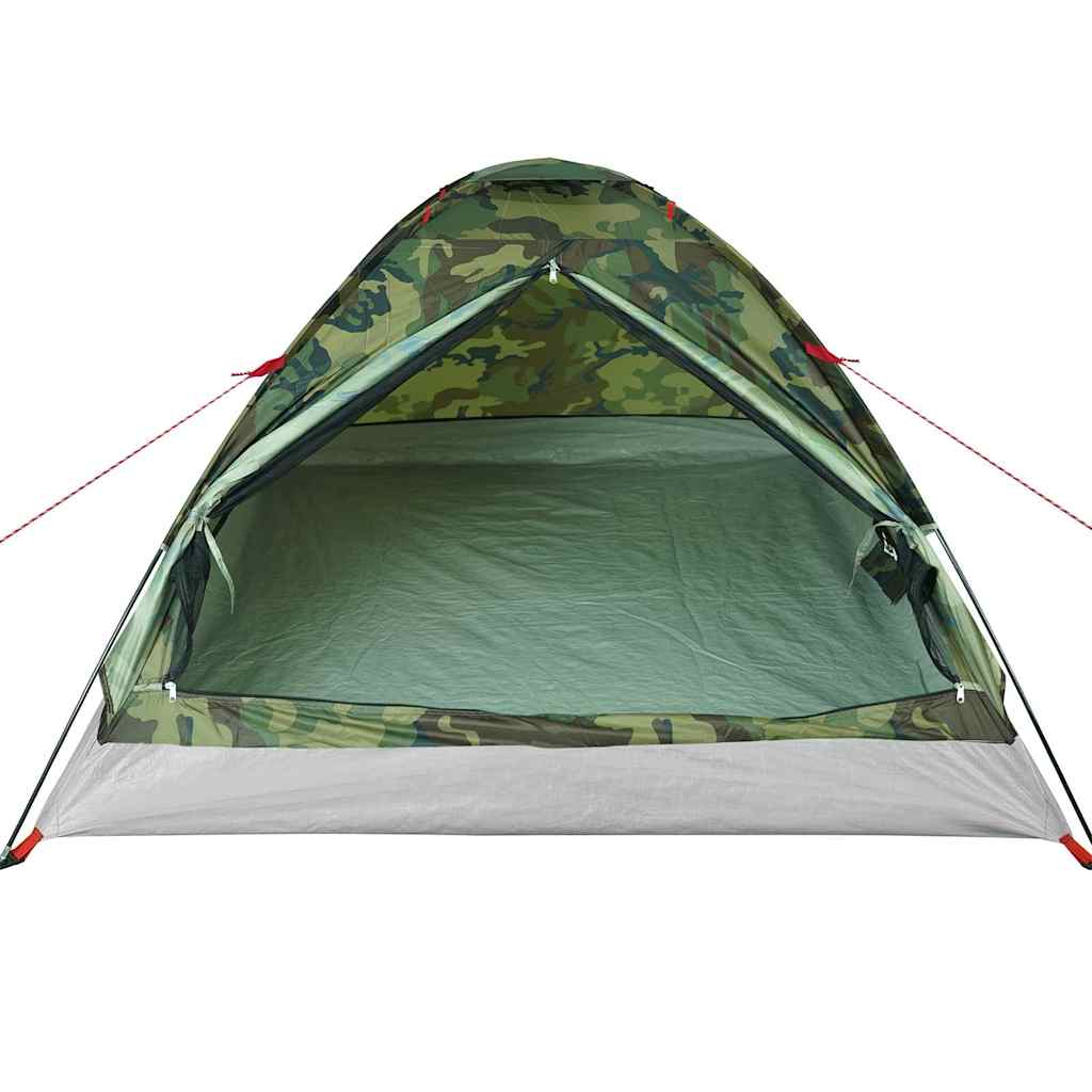 Cort de camping cupolă pentru 4 persoane, camuflaj, impermeabil