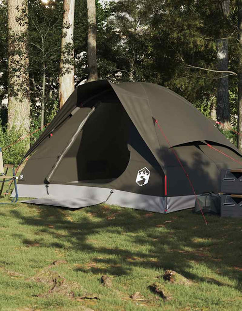 Загрузите изображение в средство просмотра галереи, Cort de camping cupolă pentru 2 persoane, maro, impermeabil
