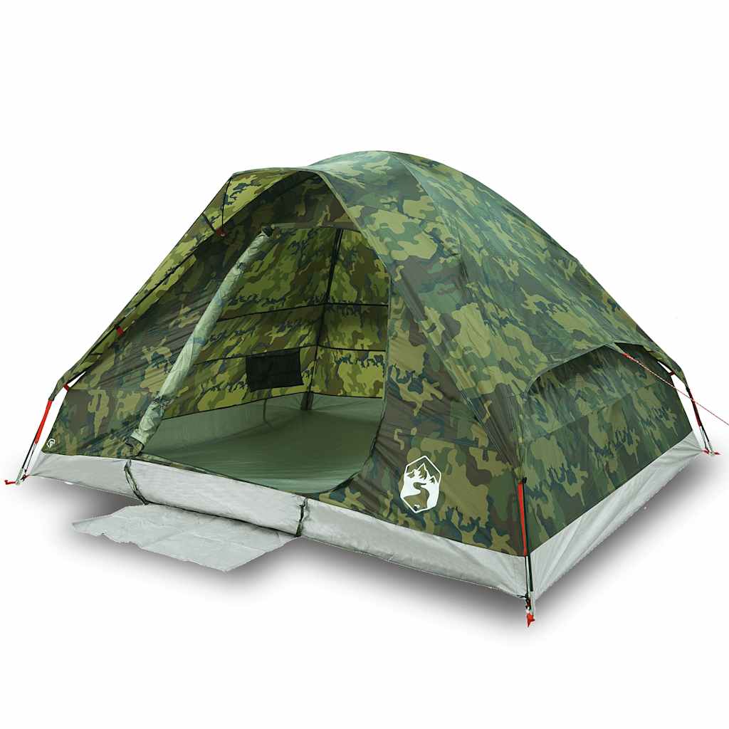 Cort de camping cupolă pentru 2 persoane, camuflaj, impermeabil