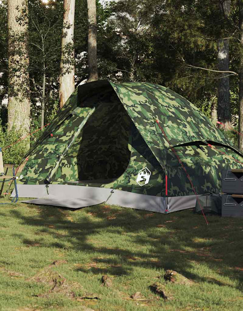 Загрузите изображение в средство просмотра галереи, Cort de camping cupolă pentru 2 persoane, camuflaj, impermeabil
