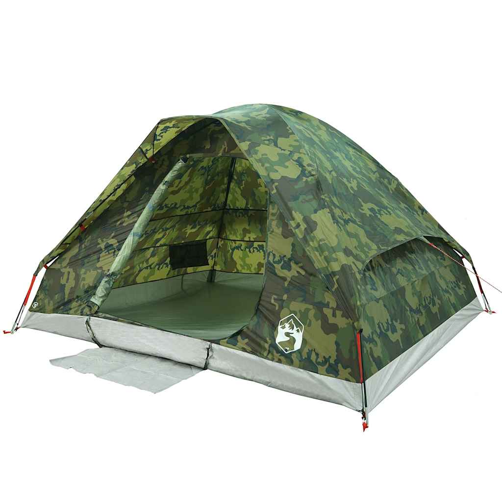 Cort de camping cupolă pentru 2 persoane, camuflaj, impermeabil