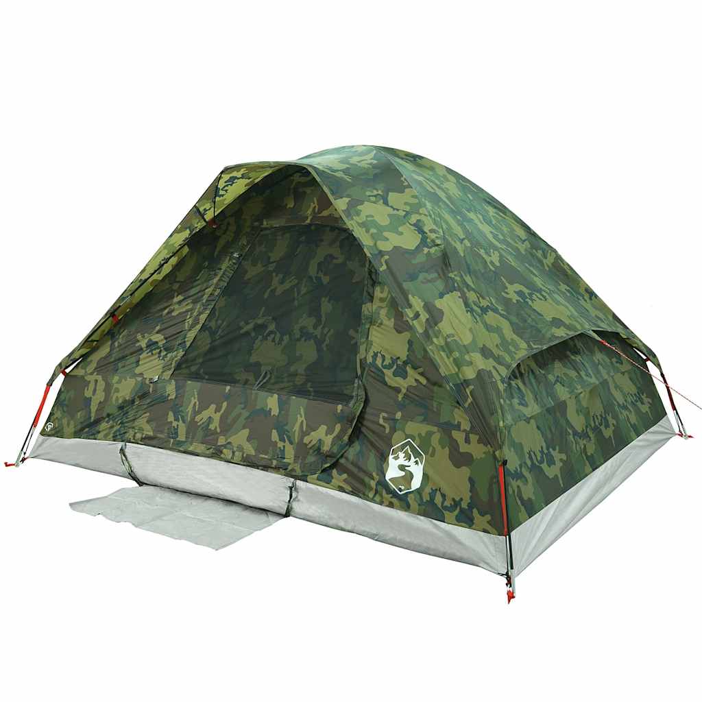 Cort de camping cupolă pentru 2 persoane, camuflaj, impermeabil