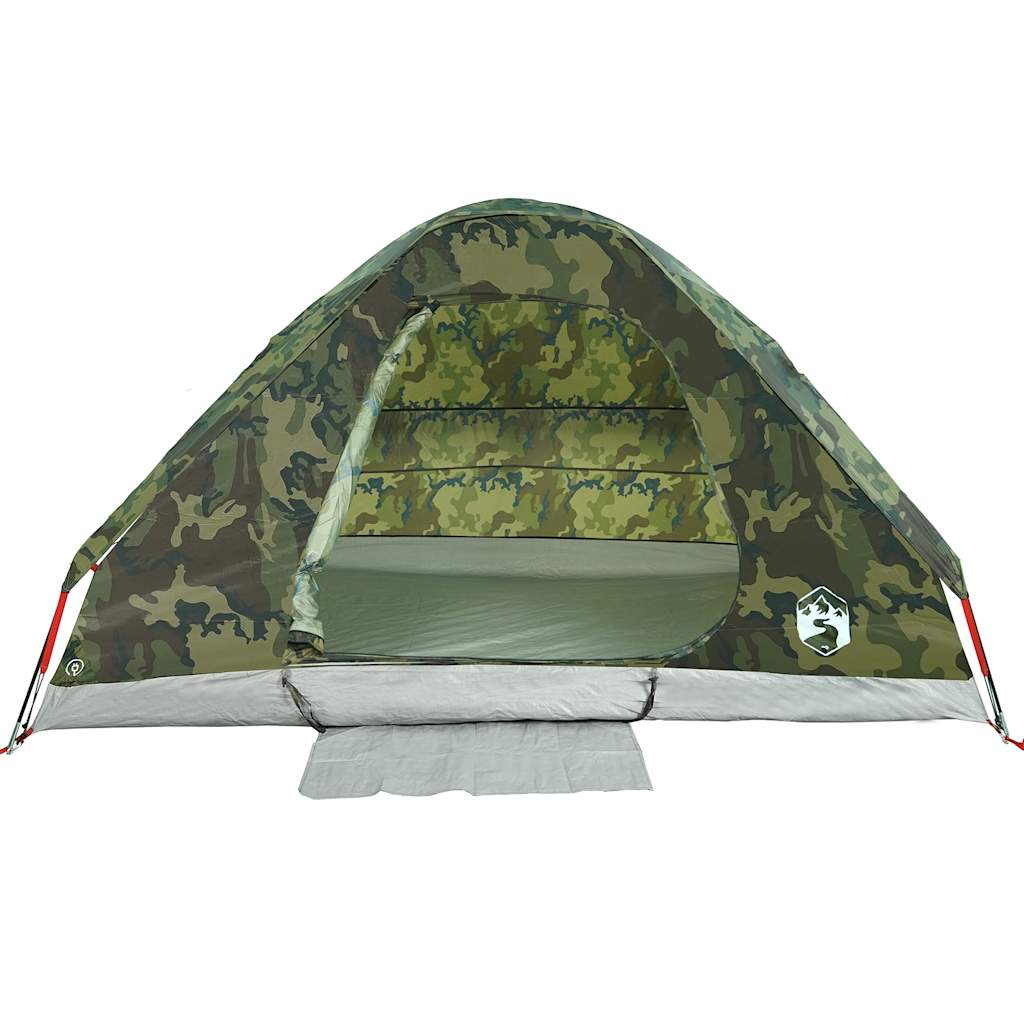 Cort de camping cupolă pentru 4 persoane, camuflaj, impermeabil