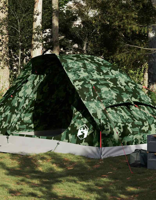 Încărcați imaginea în vizualizatorul Galerie, Cort de camping cupolă pentru 4 persoane, camuflaj, impermeabil
