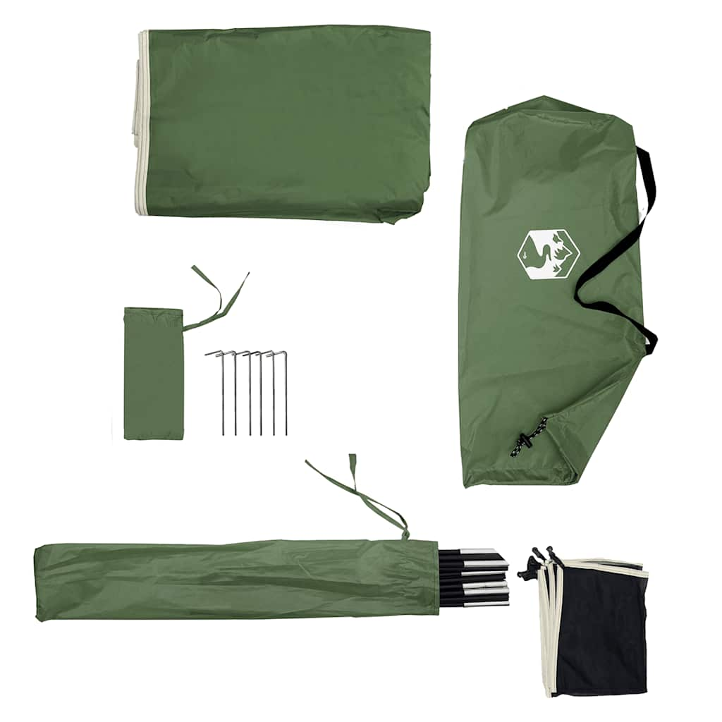 Paravan de camping verde 344x120 cm impermeabil