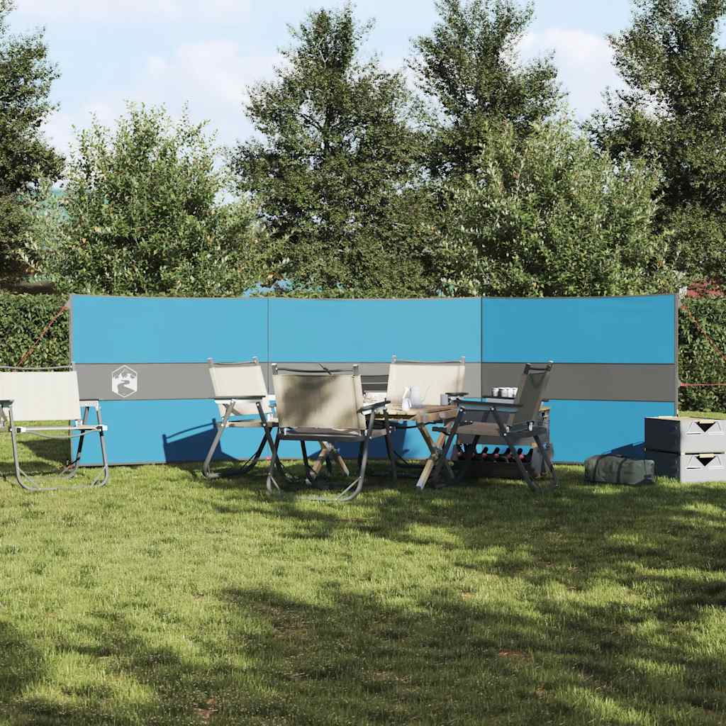 Paravan de camping, albastru, 490x123 cm, impermeabil