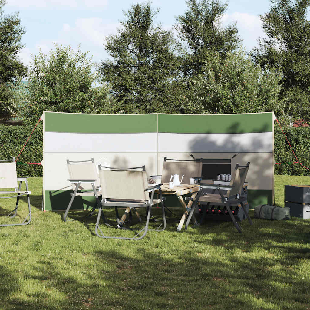 Paravan de camping verde 340x130 cm impermeabil