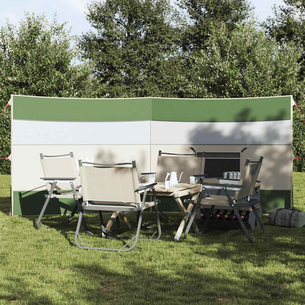 Paravan de camping verde 340x130 cm impermeabil