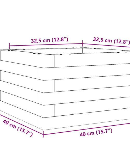 Încărcați imaginea în vizualizatorul Galerie, Jardinieră de grădină, 40x40x23 cm, lemn de pin impregnat

