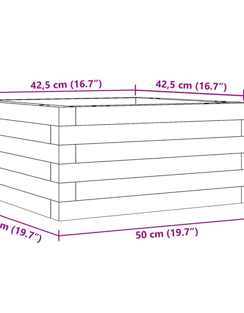 Încărcați imaginea în vizualizatorul Galerie, Jardinieră de grădină, 50x50x23 cm, lemn de pin impregnat
