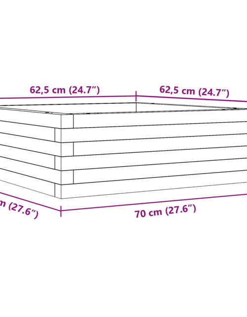 Încărcați imaginea în vizualizatorul Galerie, Jardinieră de grădină, 70x70x23 cm, lemn de pin impregnat
