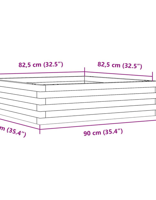 Încărcați imaginea în vizualizatorul Galerie, Jardinieră de grădină, 90x90x23 cm, lemn masiv de pin

