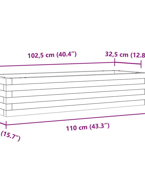 Încărcați imaginea în vizualizatorul Galerie, Jardinieră de grădină, alb, 110x40x23 cm, lemn masiv de pin
