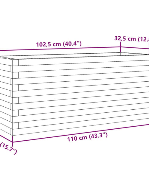 Загрузите изображение в средство просмотра галереи, Jardinieră de grădină, 110x40x45,5 cm, lemn masiv de pin
