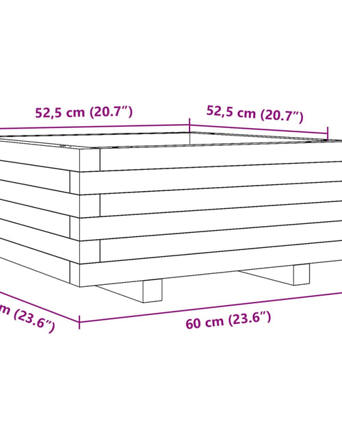 Загрузите изображение в средство просмотра галереи, Jardinieră de grădină, 60x60x26,5 cm, lemn masiv de pin
