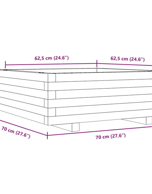 Загрузите изображение в средство просмотра галереи, Jardinieră grădină, maro ceruit, 70x70x26,5 cm, lemn masiv pin
