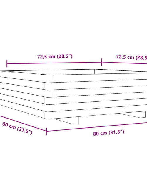 Загрузите изображение в средство просмотра галереи, Jardinieră de grădină, alb, 80x80x26,5 cm, lemn masiv de pin
