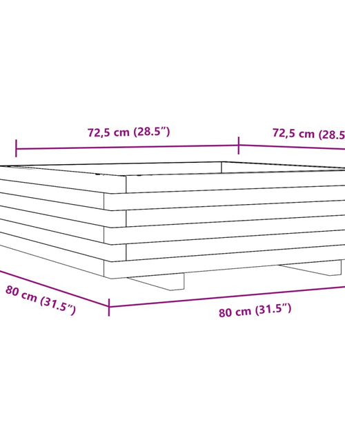 Загрузите изображение в средство просмотра галереи, Jardinieră grădină, maro ceruit, 80x80x26,5 cm, lemn masiv pin
