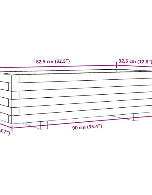 Загрузите изображение в средство просмотра галереи, Jardinieră grădină, maro ceruit, 90x40x26,5 cm, lemn masiv pin
