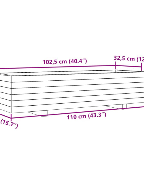 Încărcați imaginea în vizualizatorul Galerie, Jardinieră de grădină, 110x40x26,5 cm, lemn de pin impregnat
