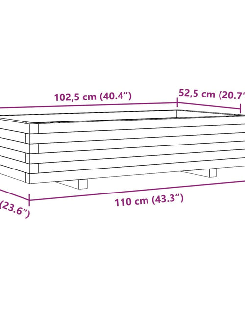 Încărcați imaginea în vizualizatorul Galerie, Jardinieră grădină, maro ceruit, 110x60x26,5 cm, lemn masiv pin
