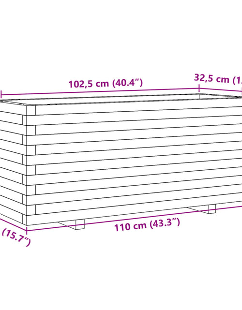 Încărcați imaginea în vizualizatorul Galerie, Jardinieră de grădină, 110x40x49,5 cm, lemn masiv de pin
