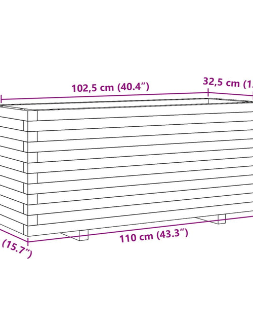 Încărcați imaginea în vizualizatorul Galerie, Jardinieră grădină, maro ceruit, 110x40x49,5 cm, lemn masiv pin
