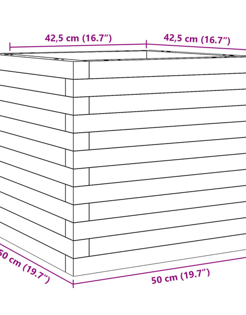 Încărcați imaginea în vizualizatorul Galerie, Jardinieră de grădină, 50x50x46 cm, lemn masiv de pin
