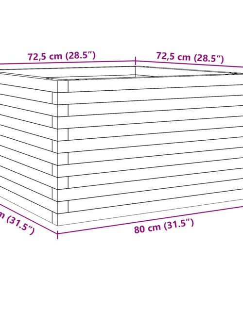 Încărcați imaginea în vizualizatorul Galerie, Jardinieră de grădină, maro ceruit, 80x80x46 cm, lemn masiv pin
