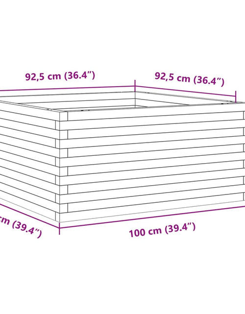 Încărcați imaginea în vizualizatorul Galerie, Jardinieră grădină, maro ceruit, 100x100x46 cm, lemn masiv pin
