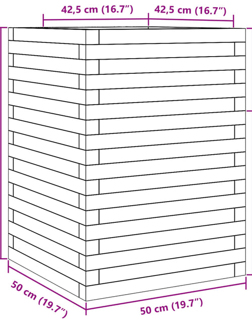 Încărcați imaginea în vizualizatorul Galerie, Jardinieră de grădină, 50x50x68,5 cm, lemn de pin impregnat
