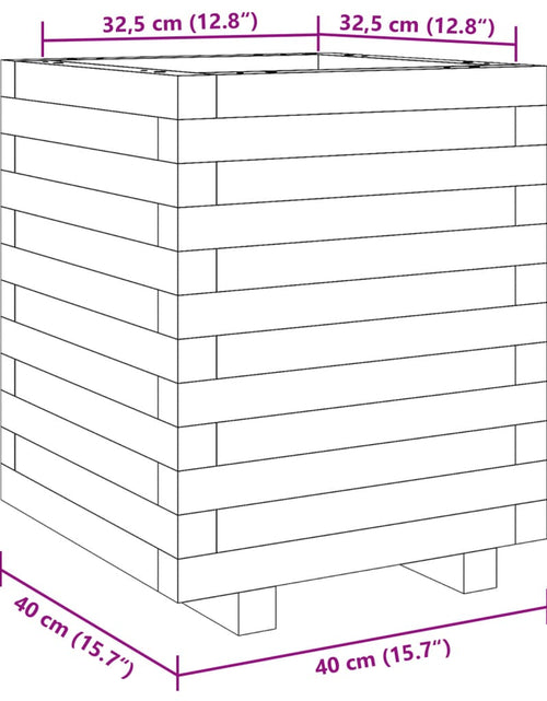 Загрузите изображение в средство просмотра галереи, Jardinieră grădină, maro ceruit, 40x40x49,5 cm, lemn masiv pin
