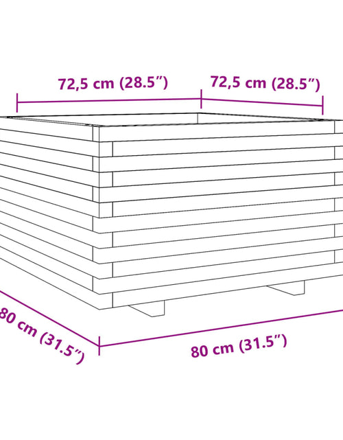 Загрузите изображение в средство просмотра галереи, Jardinieră de grădină, 80x80x49,5 cm, lemn masiv Douglas
