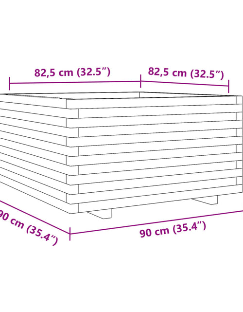 Încărcați imaginea în vizualizatorul Galerie, Jardinieră de grădină, 90x90x49,5 cm, lemn masiv de pin
