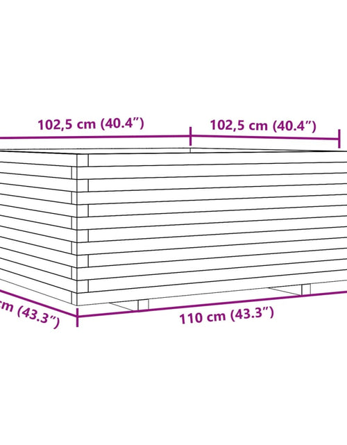 Încărcați imaginea în vizualizatorul Galerie, Jardinieră de grădină, 110x110x49,5 cm, lemn masiv de pin
