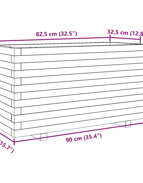 Încărcați imaginea în vizualizatorul Galerie, Jardinieră grădină, maro ceruit, 90x40x49,5 cm, lemn masiv pin
