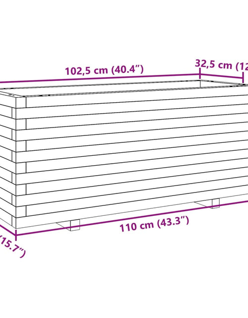 Încărcați imaginea în vizualizatorul Galerie, Jardinieră de grădină, 110x40x49,5 cm, lemn masiv de pin
