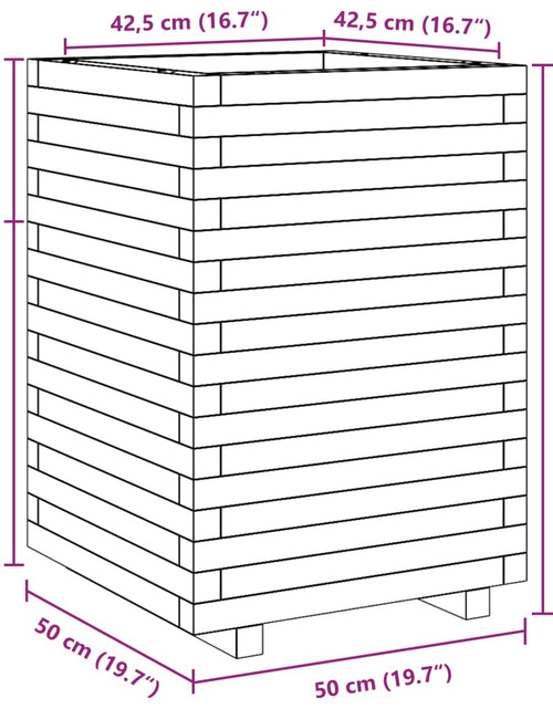 Încărcați imaginea în vizualizatorul Galerie, Jardinieră de grădină, 50x50x72,5 cm, lemn de pin impregnat
