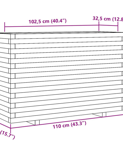 Încărcați imaginea în vizualizatorul Galerie, Jardinieră de grădină, 110x40x72 cm, lemn masiv de pin
